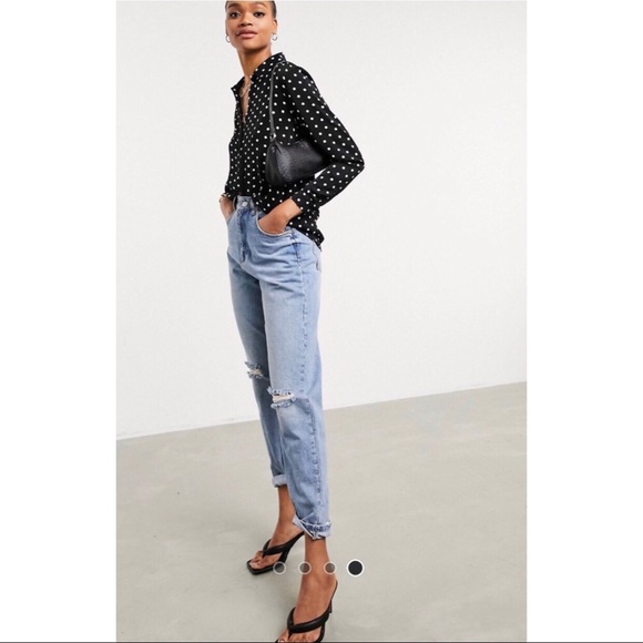 ASOS Glamorous relaxed black/cream polka dot shirt - Picture 2 of 8